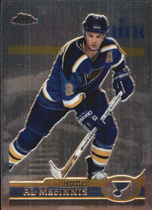 1999-00 Topps Opc Chrome Blues Hockey Card #13 Al Macinnis 