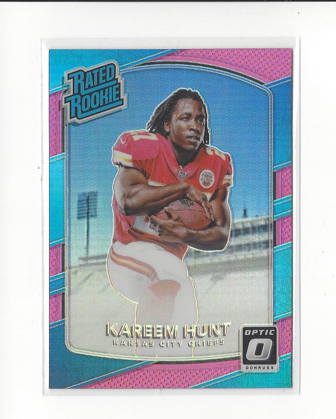 2017 Donruss Optic Pink Prizm #182 Kareem Hunt RR RC Rookie Chiefs