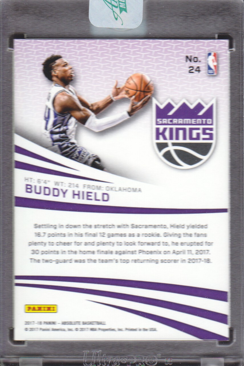 2017-18 Absolute Memorabilia #24 Buddy Hield back image