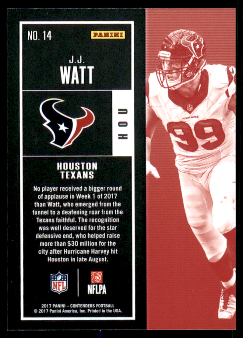 2017 Panini Contenders #14 J.J. Watt