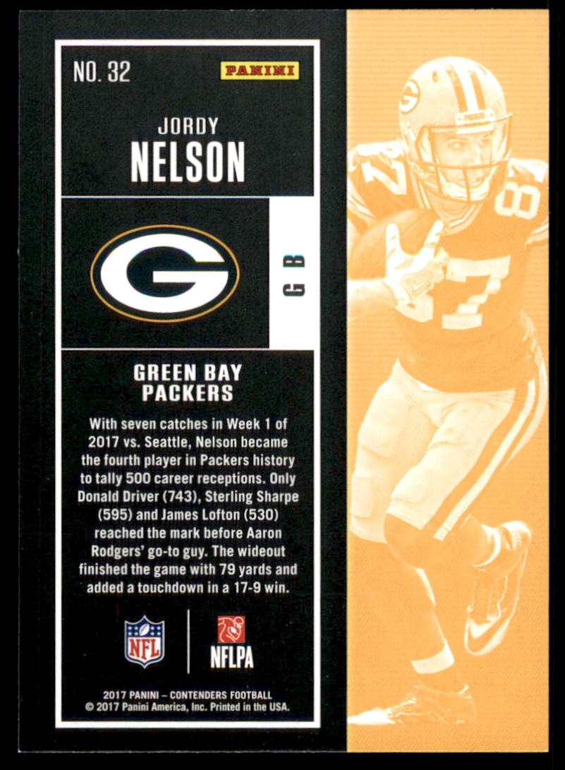 2017 Panini Contenders #32 Jordy Nelson