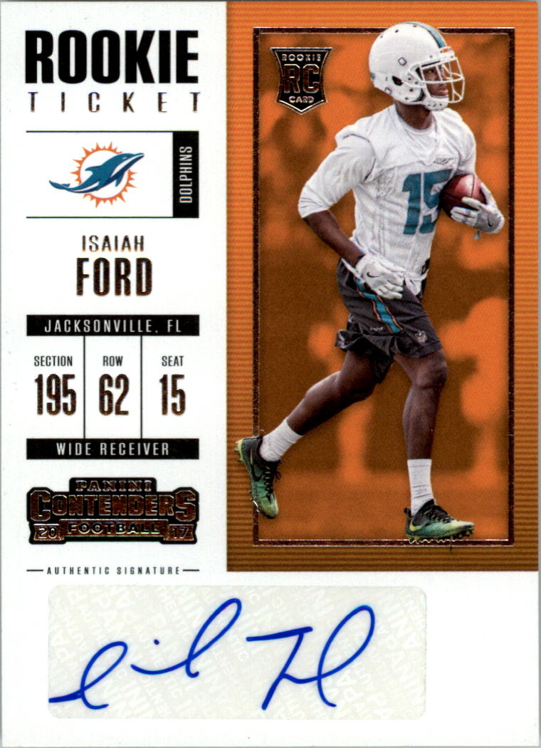 2017 Panini Contenders #136 Isaiah Ford AU RC