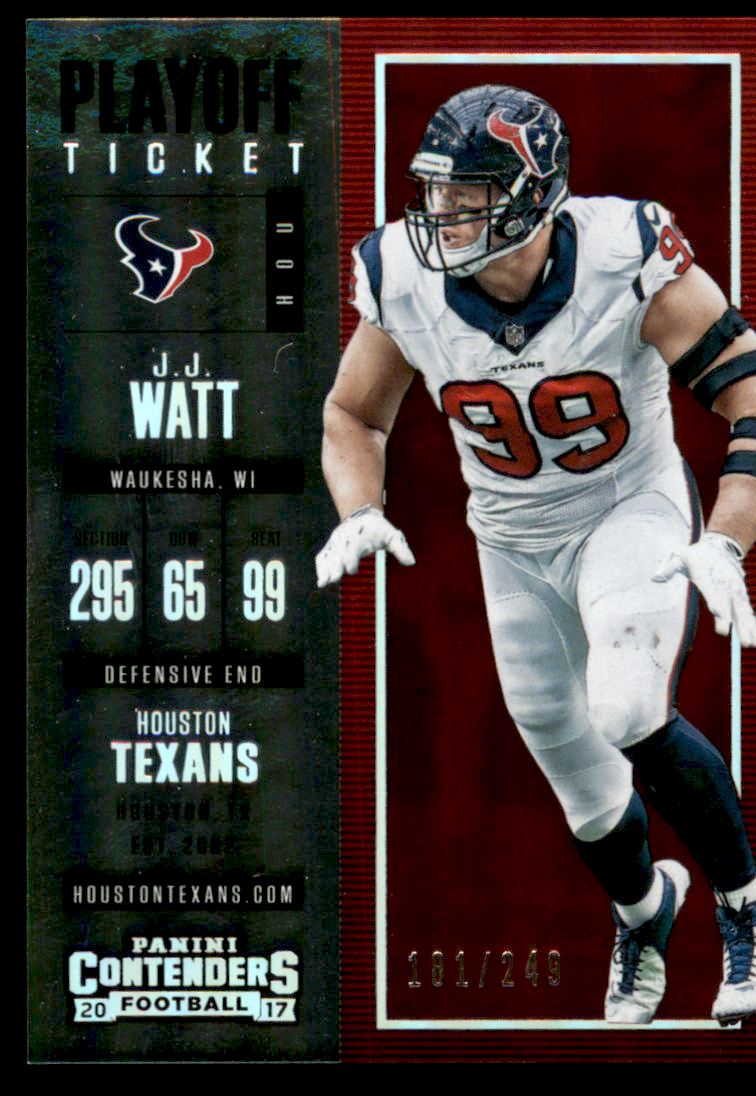 2017 Panini Contenders Playoff Ticket #14 J.J. Watt