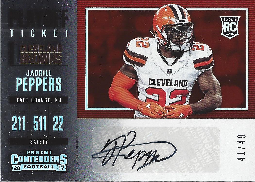 2017 Panini Contenders Playoff Ticket #263 Jabrill Peppers AU/49