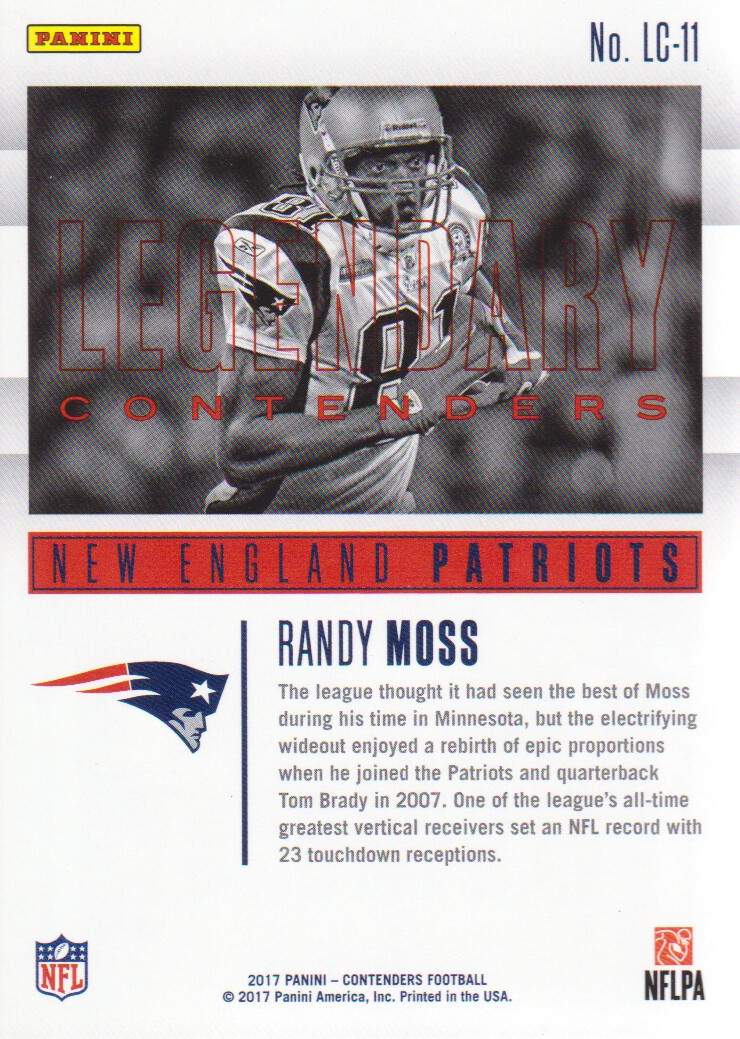 2017 Panini Contenders Football Legendary #LC-11 Randy Moss