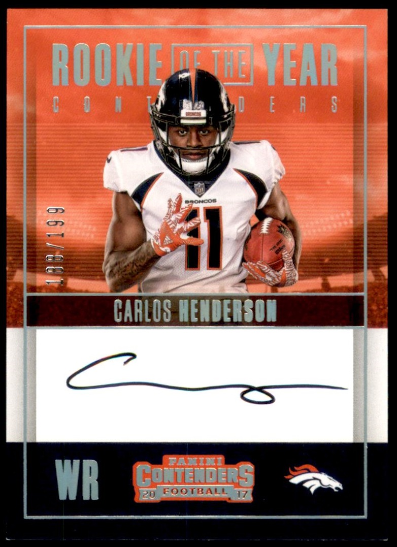 2017 Panini Contenders Rookie of the Year Contenders Autographs #26 Carlos Henderson/199