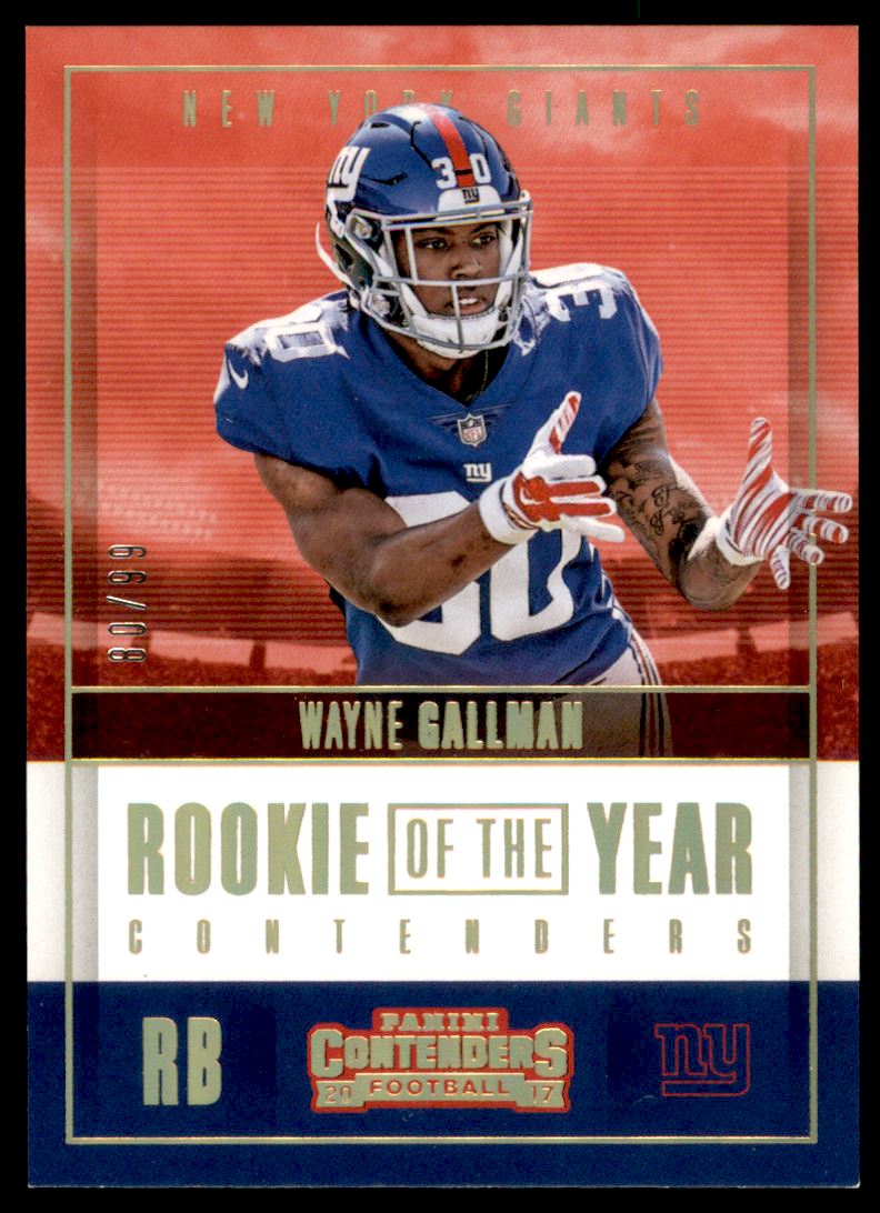 2017 Panini Contenders Rookie of the Year Contenders Gold #RY13 Wayne Gallman