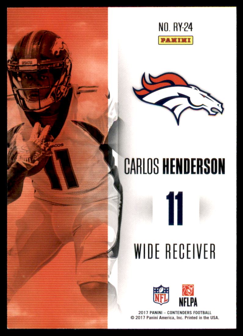 2017 Panini Contenders Rookie of the Year Contenders Gold #RY24 Carlos Henderson
