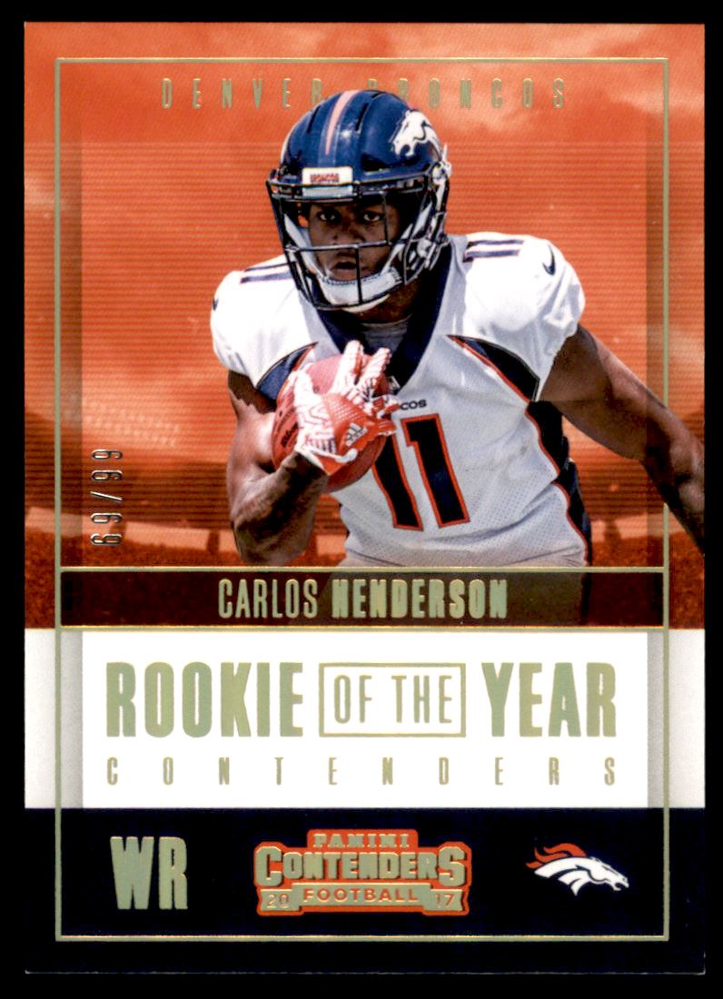2017 Panini Contenders Rookie of the Year Contenders Gold #RY24 Carlos Henderson