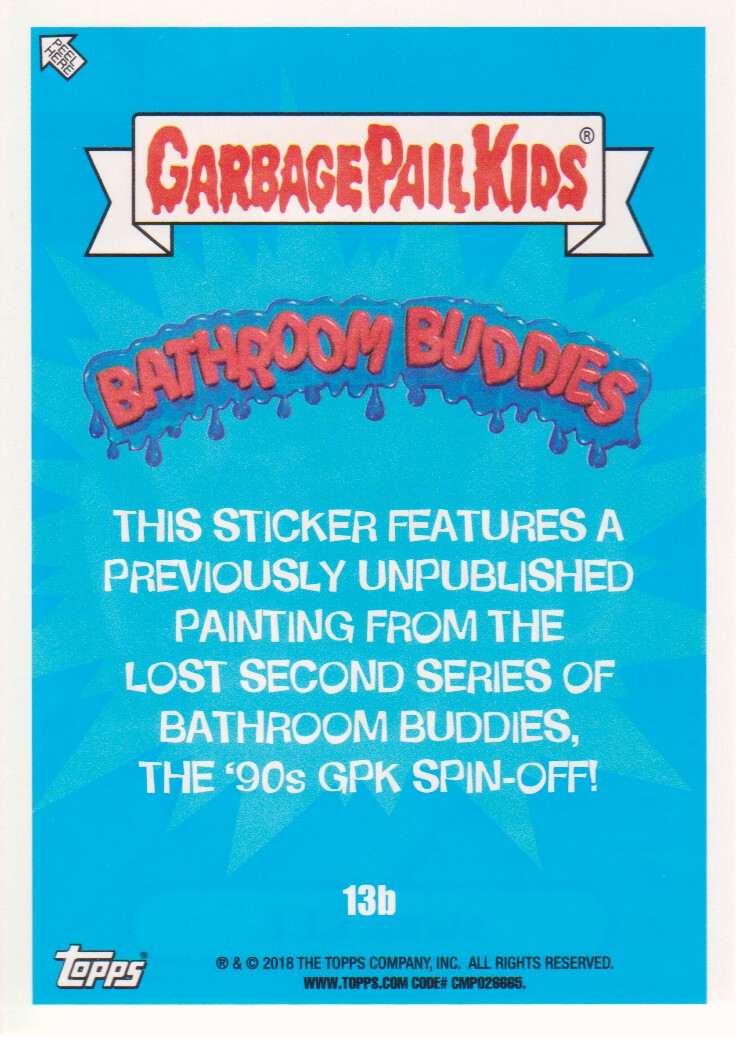 2018 Topps Garbage Pail Kids We Hate the '80s Bathroom Buddies #13b Swirl Lee back image