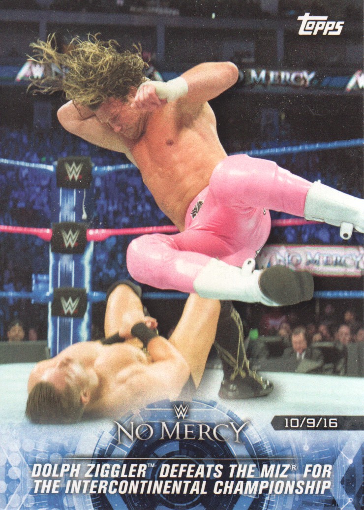 2018 Topps WWE Road to WrestleMania #57 Dolph Ziggler Defeats the Miz for the Intercontinental Championship