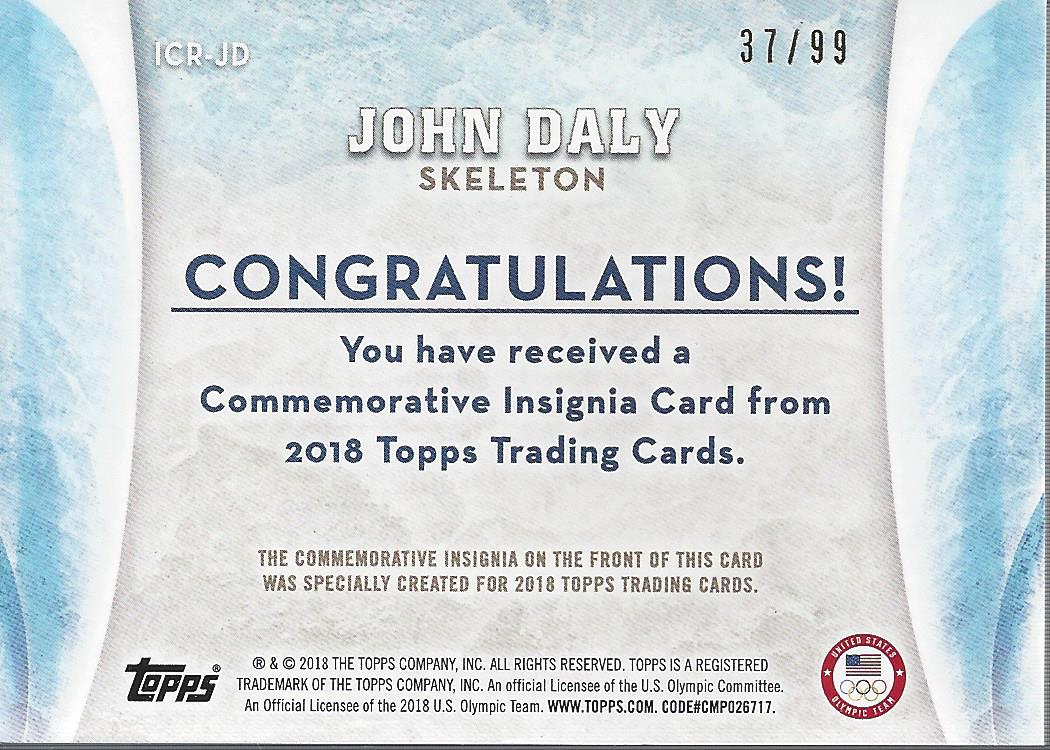 2018 Topps U.S. Olympic Team ISOC Insignia Commemorative Relics #ICRJD John Daly back image