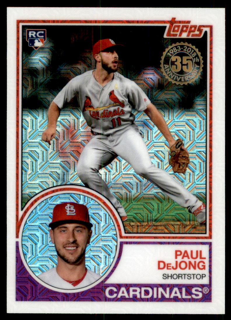 2018 Topps 1983 Design Chrome Silver Refractor #34 Paul DeJong Baseball Card 2018 Topps 1983 Design Chrome Silver Refractor #34 Paul DeJong Baseball Card