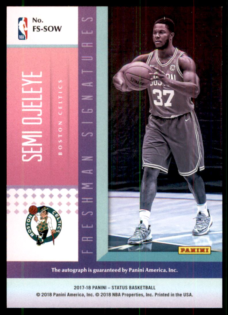 2017-18 Panini Status Freshman Signatures #22 Semi Ojeleye