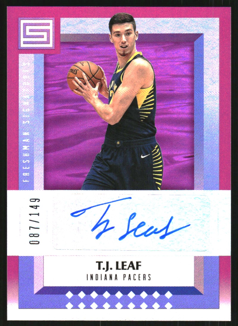 2017-18 Panini Status Freshman Signatures Pink #13 T.J. Leaf