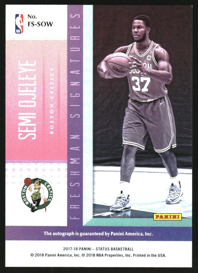 2017-18 Panini Status Freshman Signatures Pink #22 Semi Ojeleye