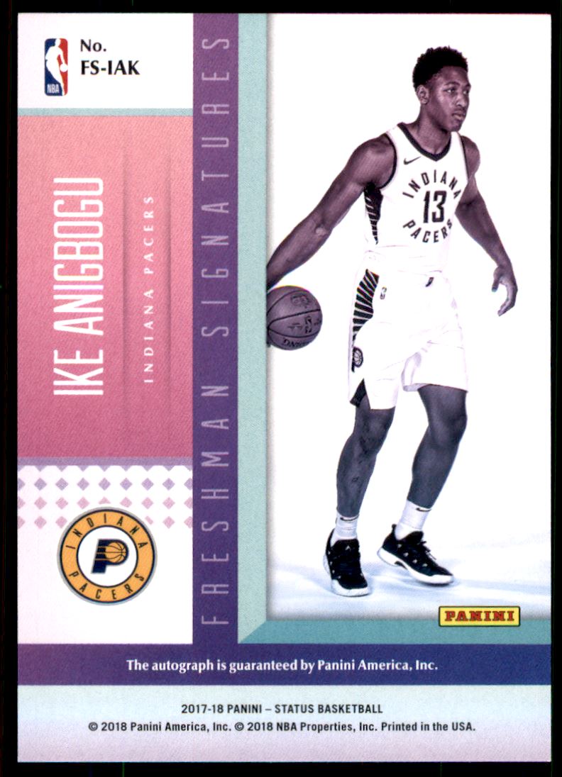2017-18 Panini Status Freshman Signatures Pink #26 Ike Anigbogu