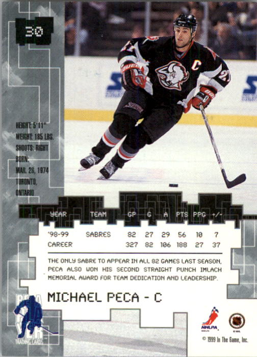 1999-00 BAP Millennium All-Star Fantasy #30 Michael Peca back image