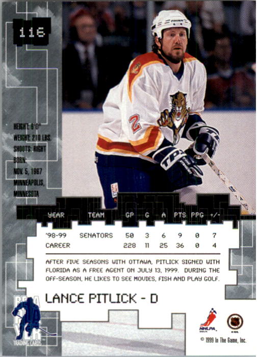 1999-00 BAP Millennium All-Star Fantasy #116 Lance Pitlick back image