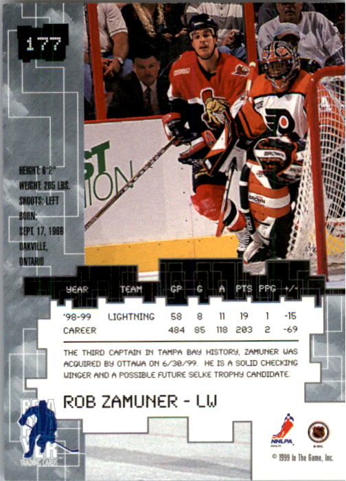 1999-00 BAP Millennium All-Star Fantasy #177 Rob Zamuner back image