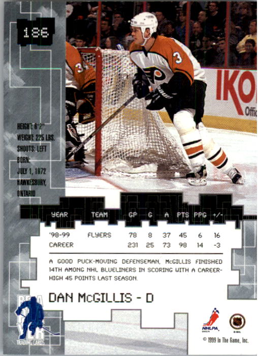 1999-00 BAP Millennium All-Star Fantasy #186 Dan McGillis back image