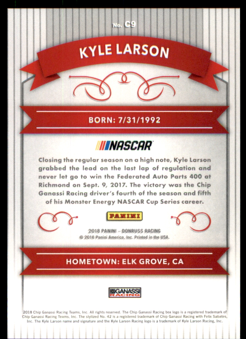 2018 Donruss Classics Xplosion #9 Kyle Larson back image