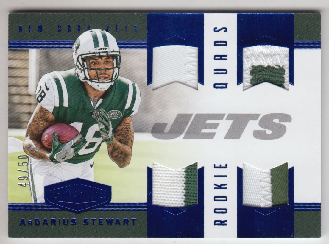 2017 Panini Plates and Patches Rookie Quad Patches Blue #3 ArDarius Stewart