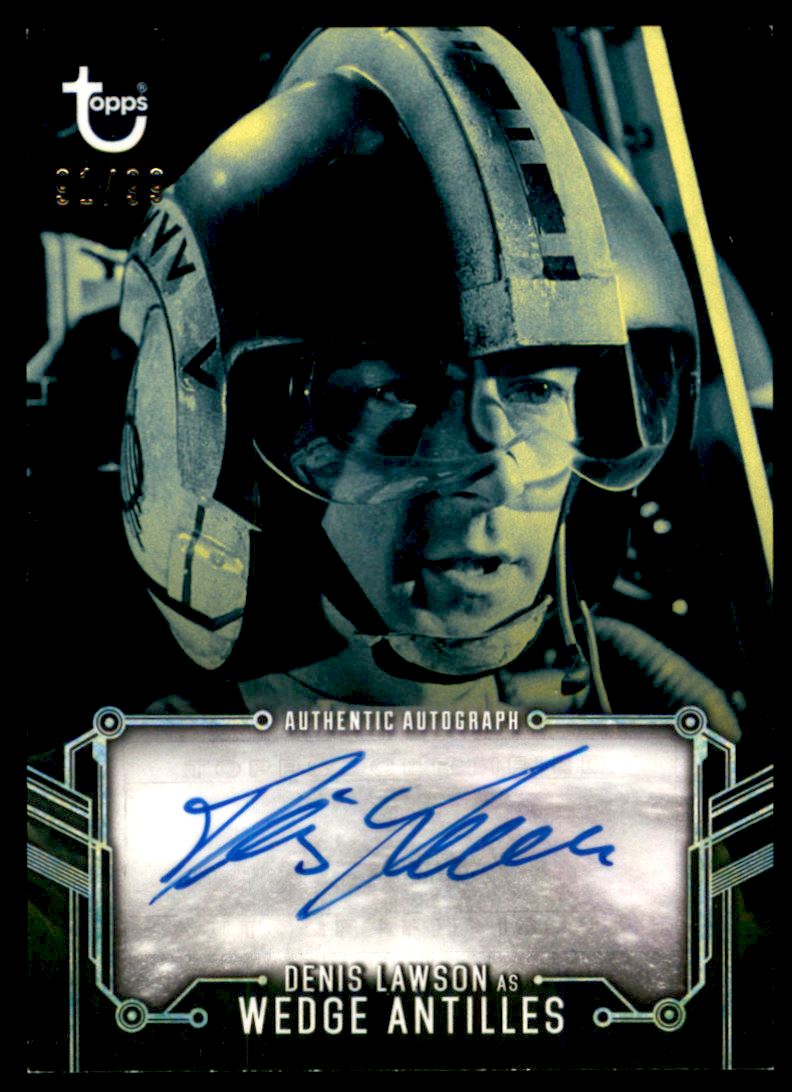 2018 Topps Star Wars A New Hope Black and White Autographs Blue #NNO Denis Lawson as Wedge Antilles