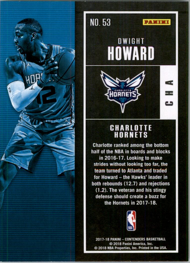 2017-18 Panini Contenders Game Ticket #53 Dwight Howard