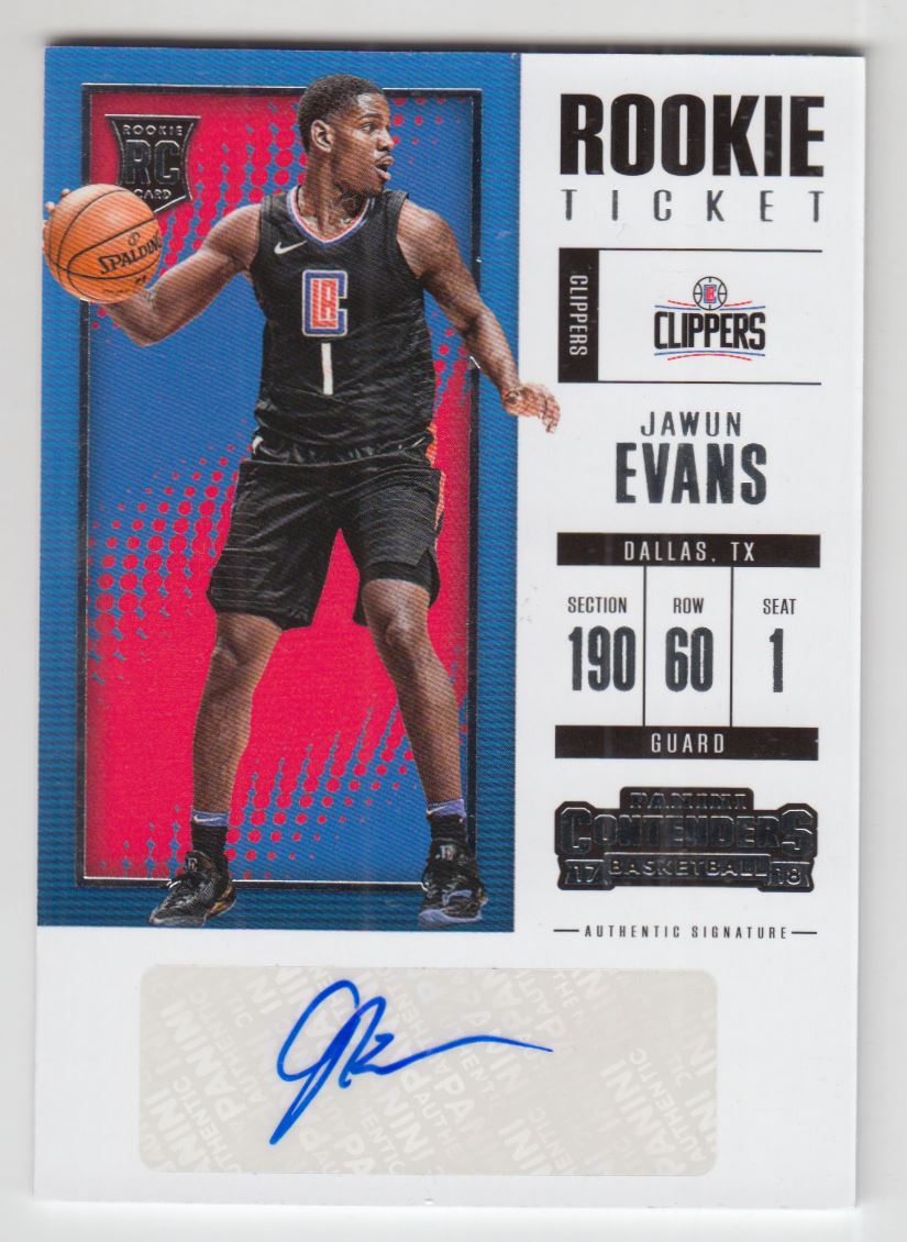 2017-18 Panini Contenders Rookie Season Ticket Retail Autographs #34 Jawun Evans