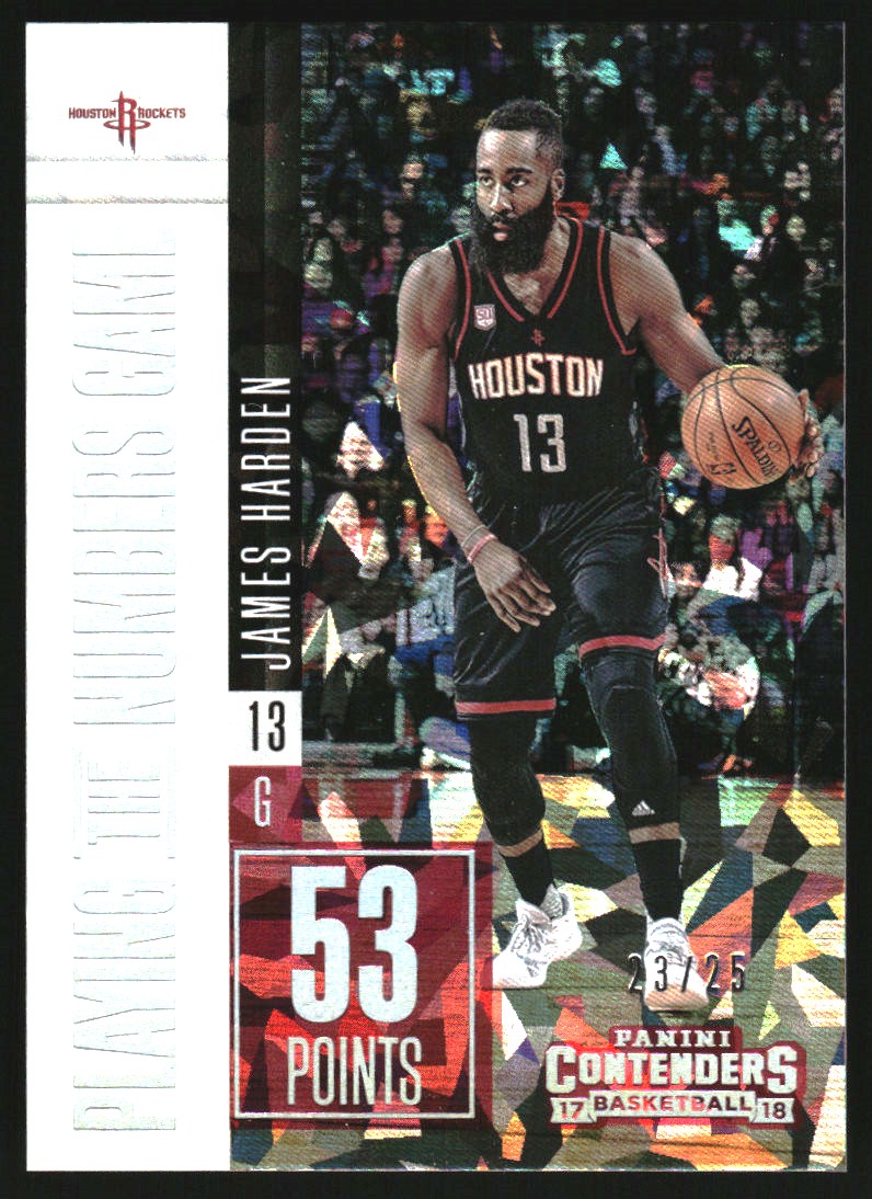 2017-18 Panini Contenders Playing the Numbers Game Cracked Ice #28 James Harden