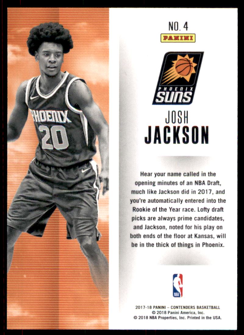2017-18 Panini Contenders Rookie of the Year Contenders #4 Josh Jackson