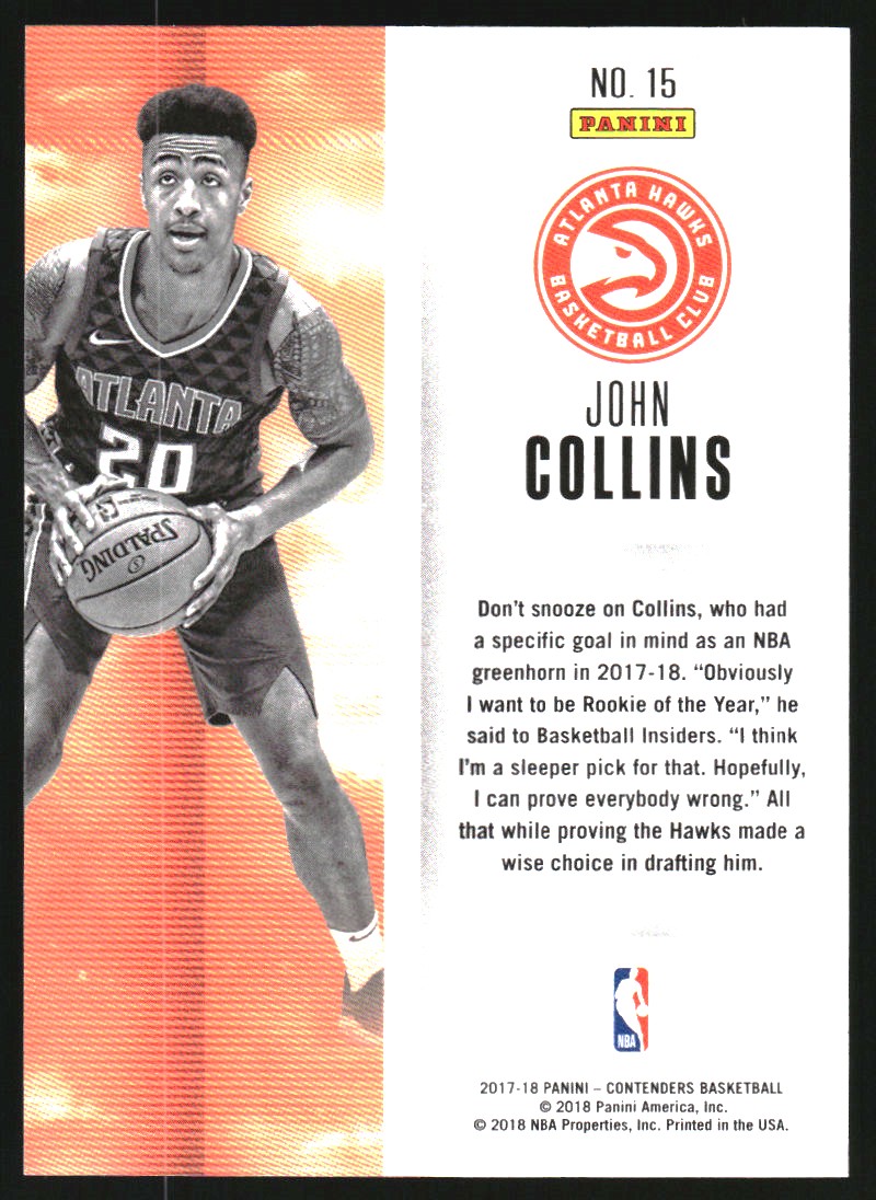 2017-18 Panini Contenders Rookie of the Year Contenders #15 John Collins