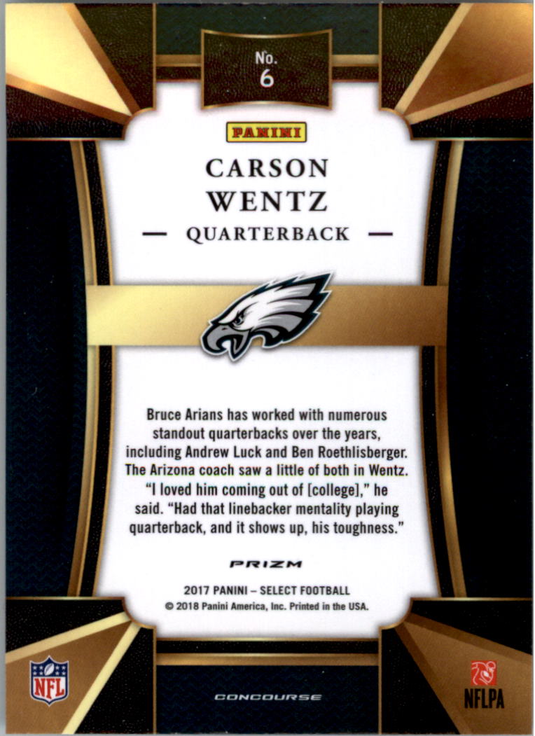 2017 Select #6 Carson Wentz back image