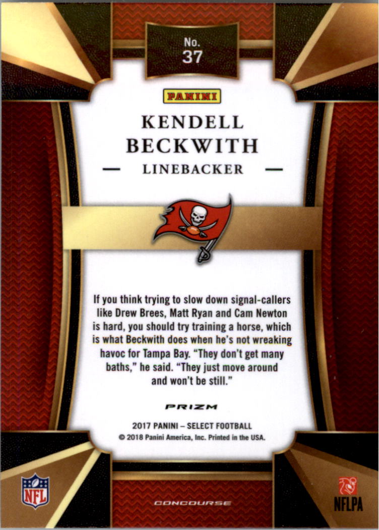 2017 Select #37 Kendell Beckwith RC back image
