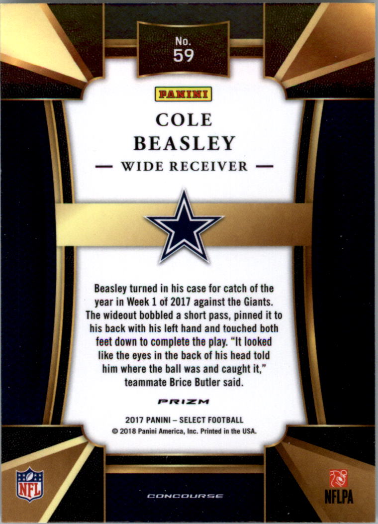 2017 Select #59 Cole Beasley back image