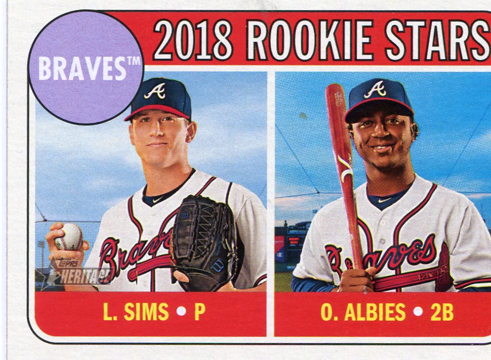 2018 Topps Heritage #331 Ozzie Albies RC/Lucas Sims RC