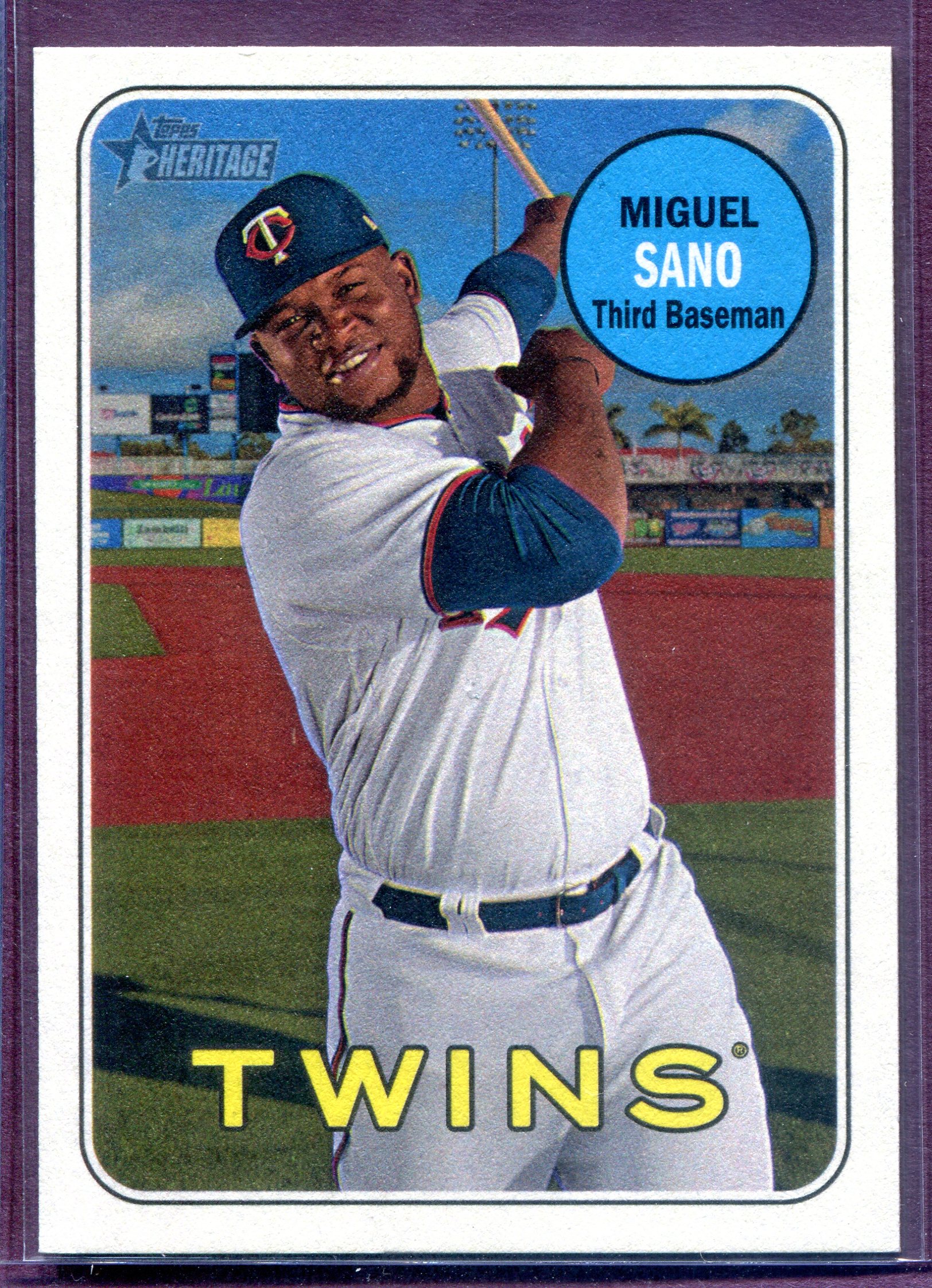 MIGUEL SANO ~ 2018 Topps Heritage Baseball Reverse Flip Stock #30