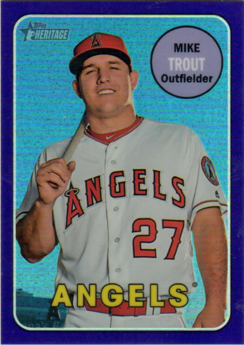 2018 Topps Heritage Chrome Purple Refractors #THC275 Mike Trout