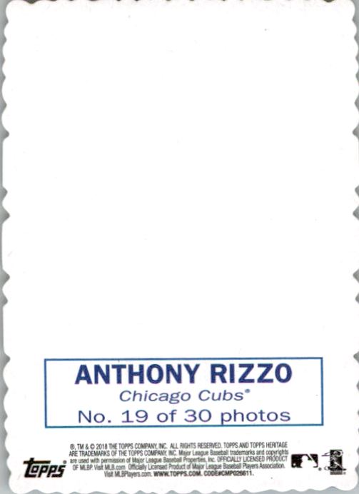 2018 Topps Heritage '69 Topps Deckle Edge #19 Anthony Rizzo