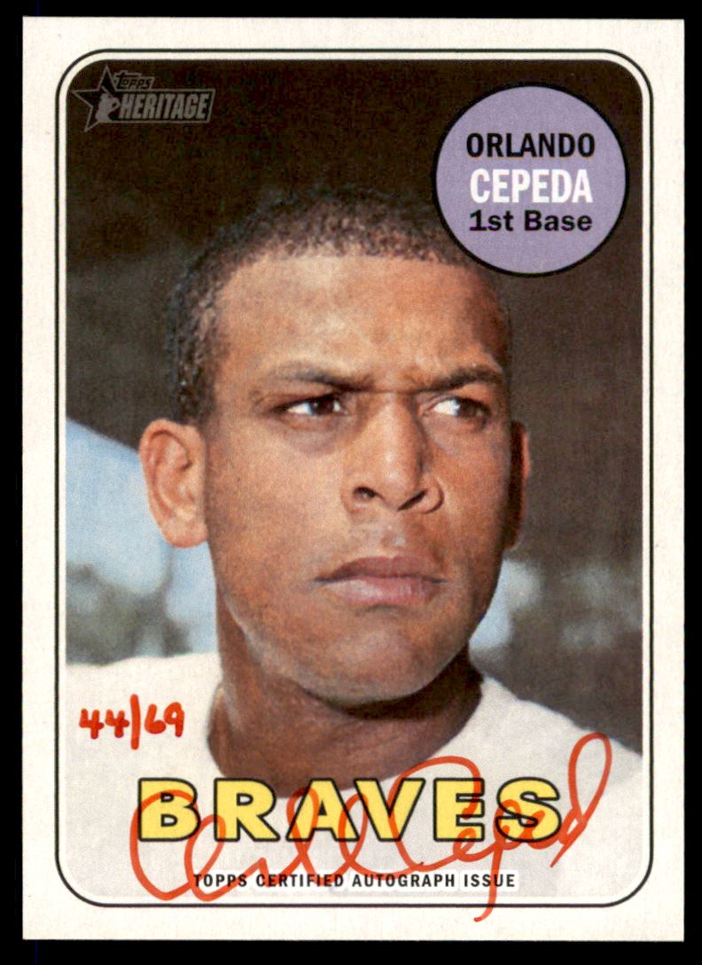 2018 Topps Heritage Real One Autographs Red Ink #ROAOC Orlando Cepeda/69
