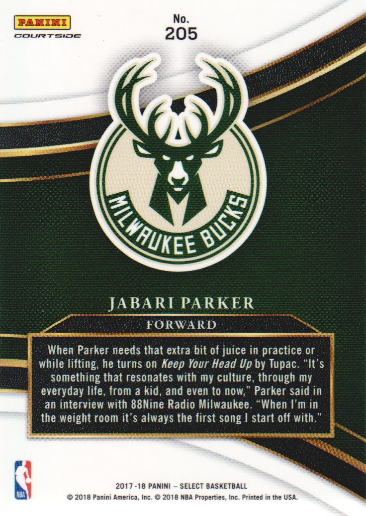 2017-18 Select #205 Jabari Parker back image