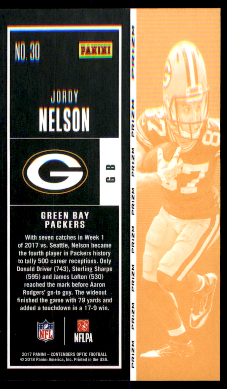 2017 Panini Contenders Optic #30 Jordy Nelson