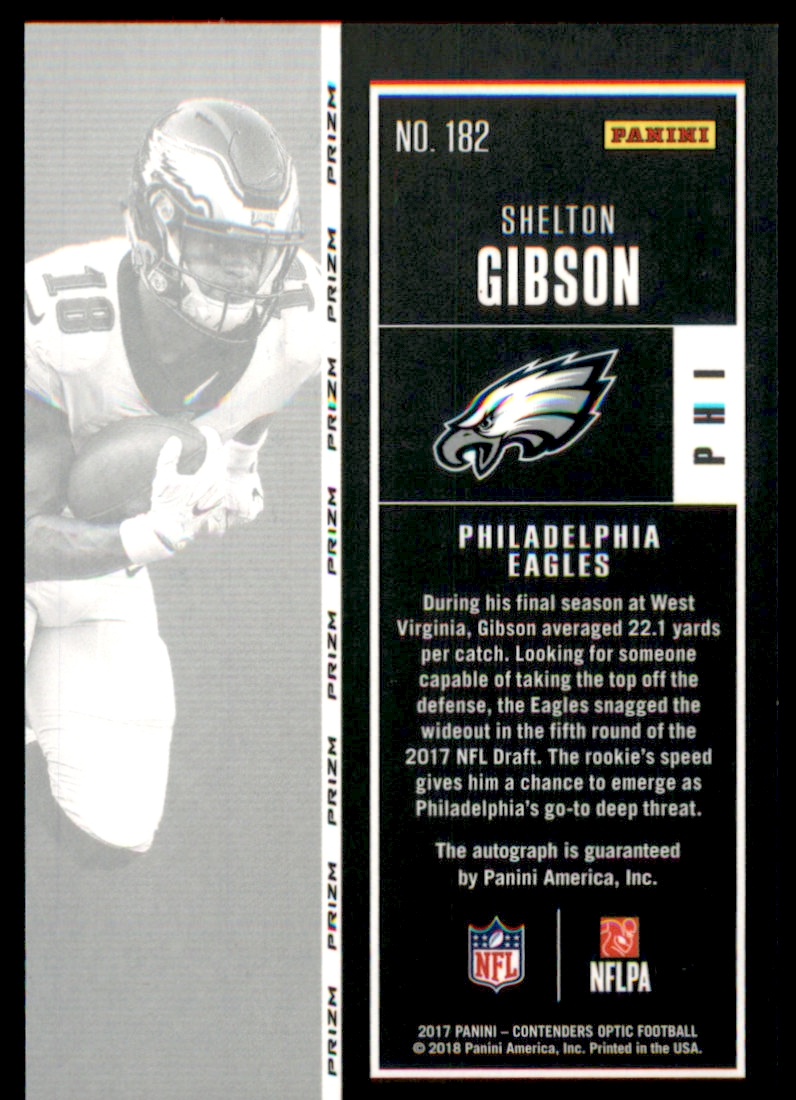 2017 Panini Contenders Optic #182 Shelton Gibson AU RC