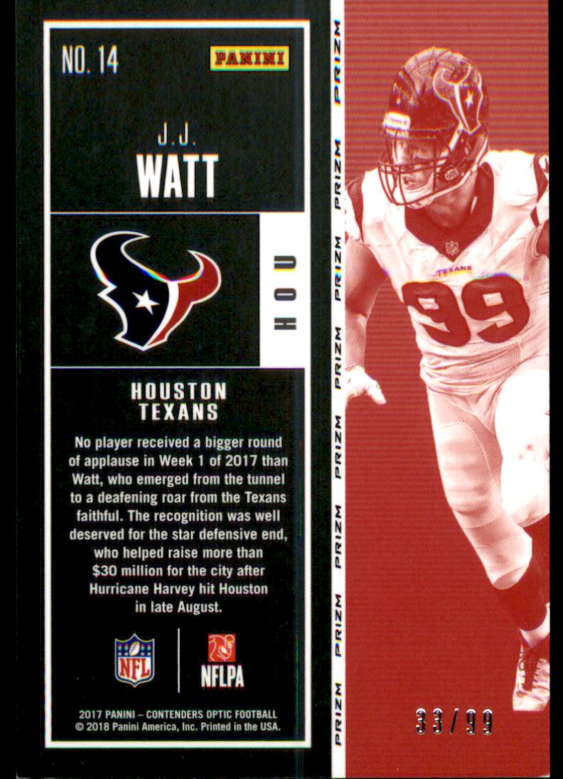2017 Panini Contenders Optic Blue #14 J.J. Watt
