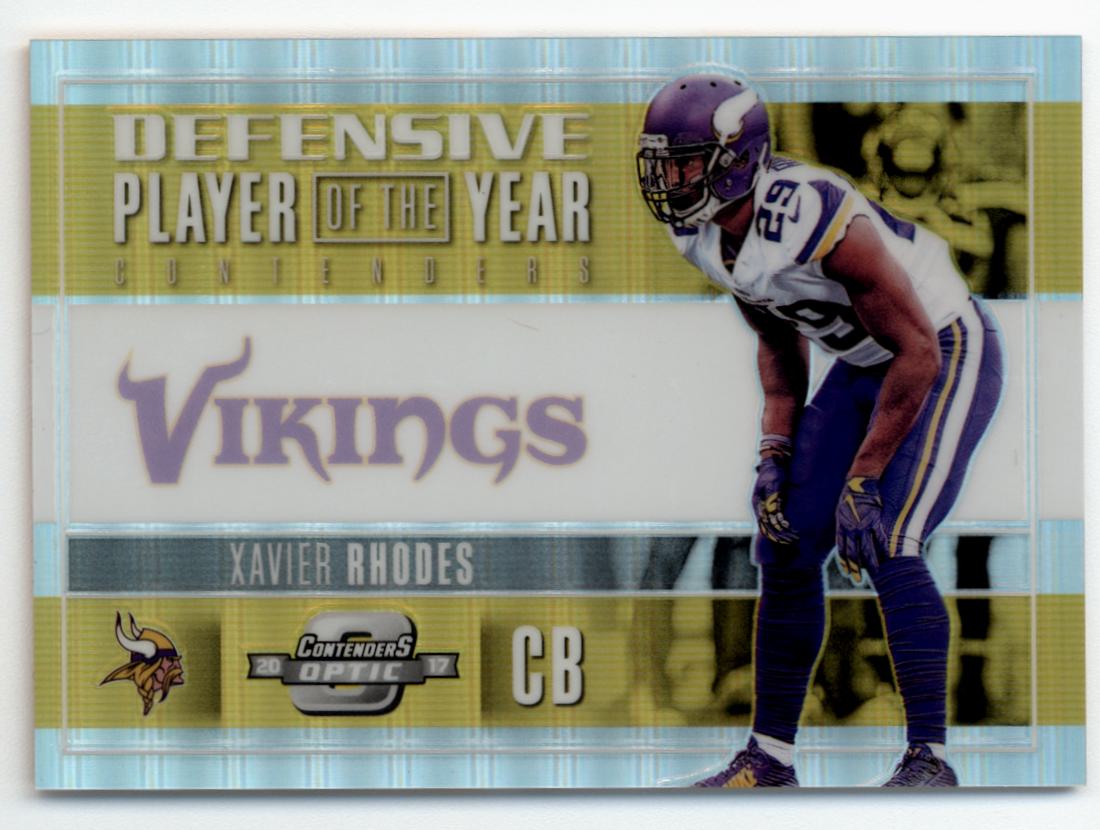 2017 Panini Contenders Optic Defensive Player of the Year Contenders Gold #14 Xavier Rhodes