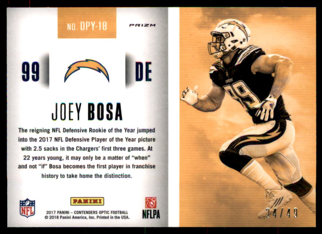 2017 Panini Contenders Optic Defensive Player of the Year Contenders Red #18 Joey Bosa