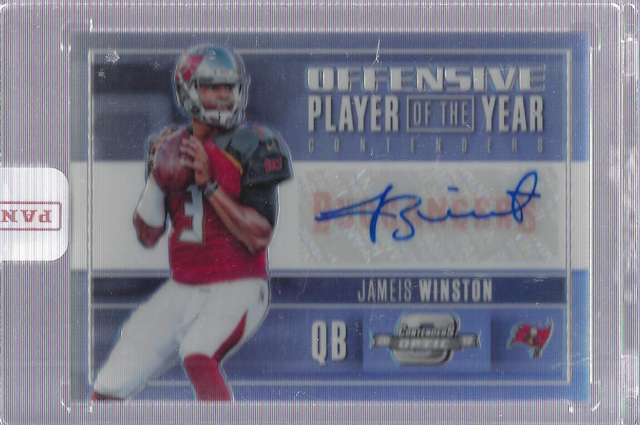 2017 Panini Contenders Optic Offensive Player of the Year Contenders Autographs #5 Jameis Winston/15 EXCH
