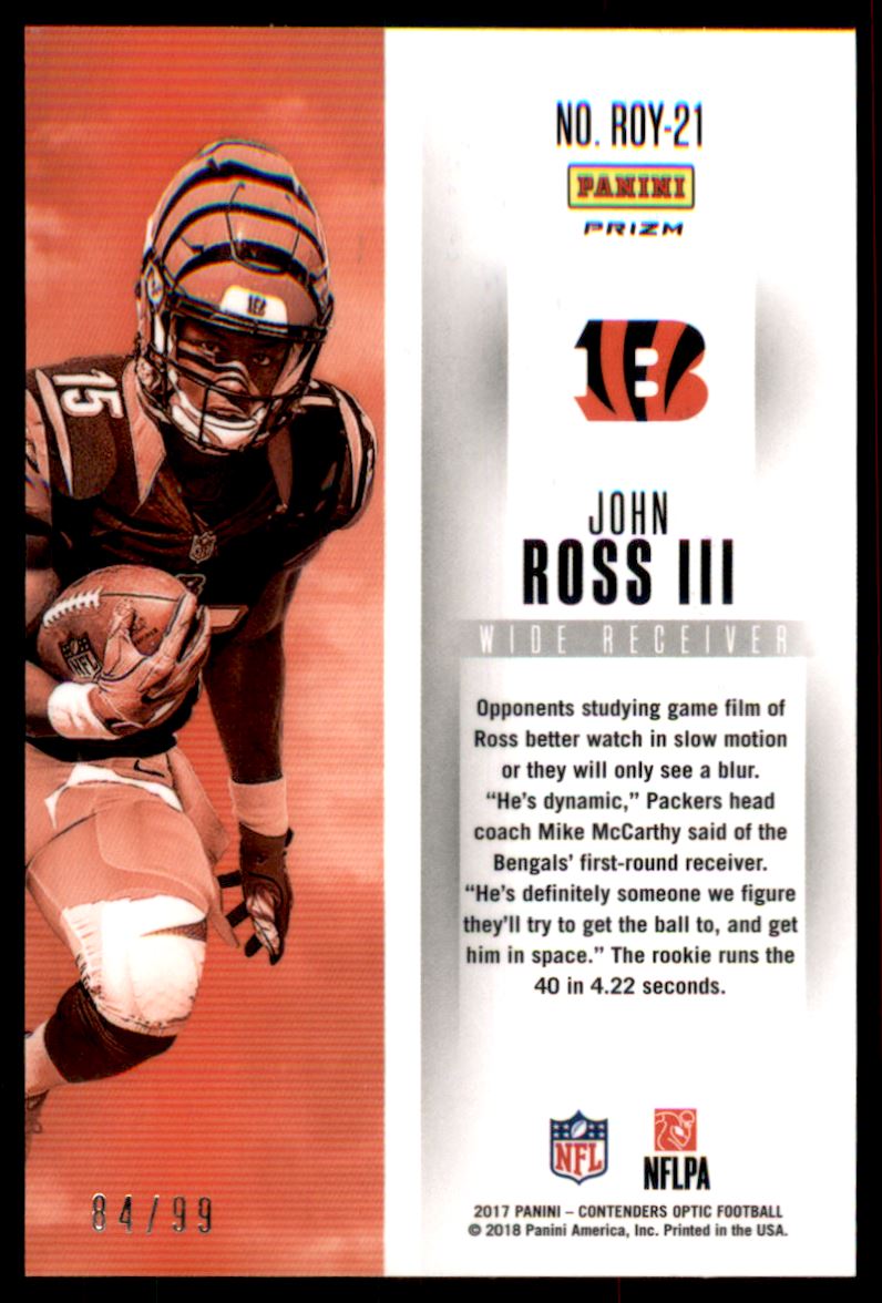 2017 Panini Contenders Optic Rookie of the Year Contenders #21 John Ross III