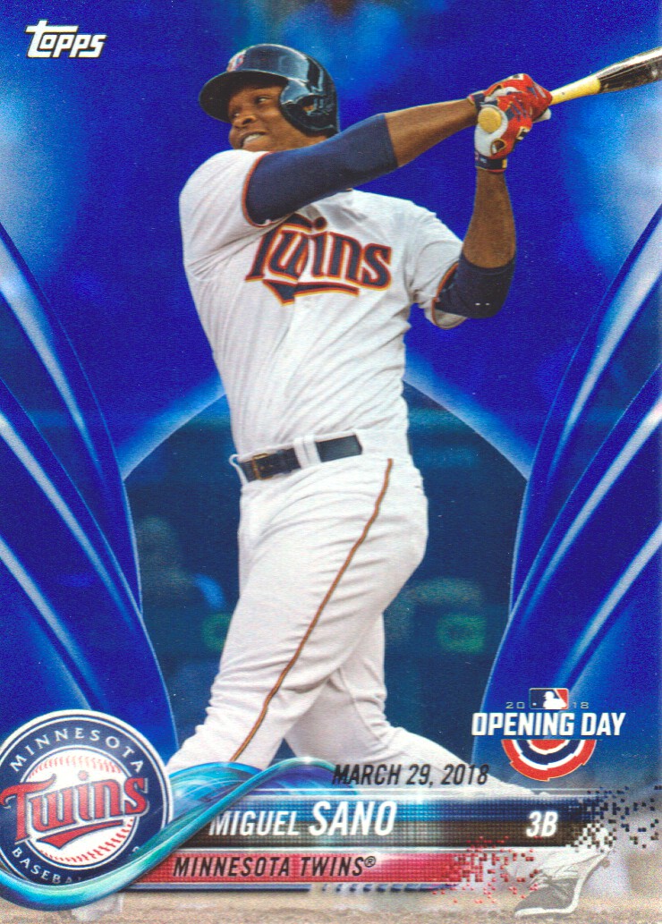 2018 Topps Opening Day Blue Foil #66 Miguel Sano